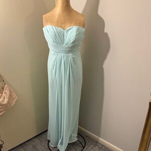 Chic Strapless Pastel Blue Dress